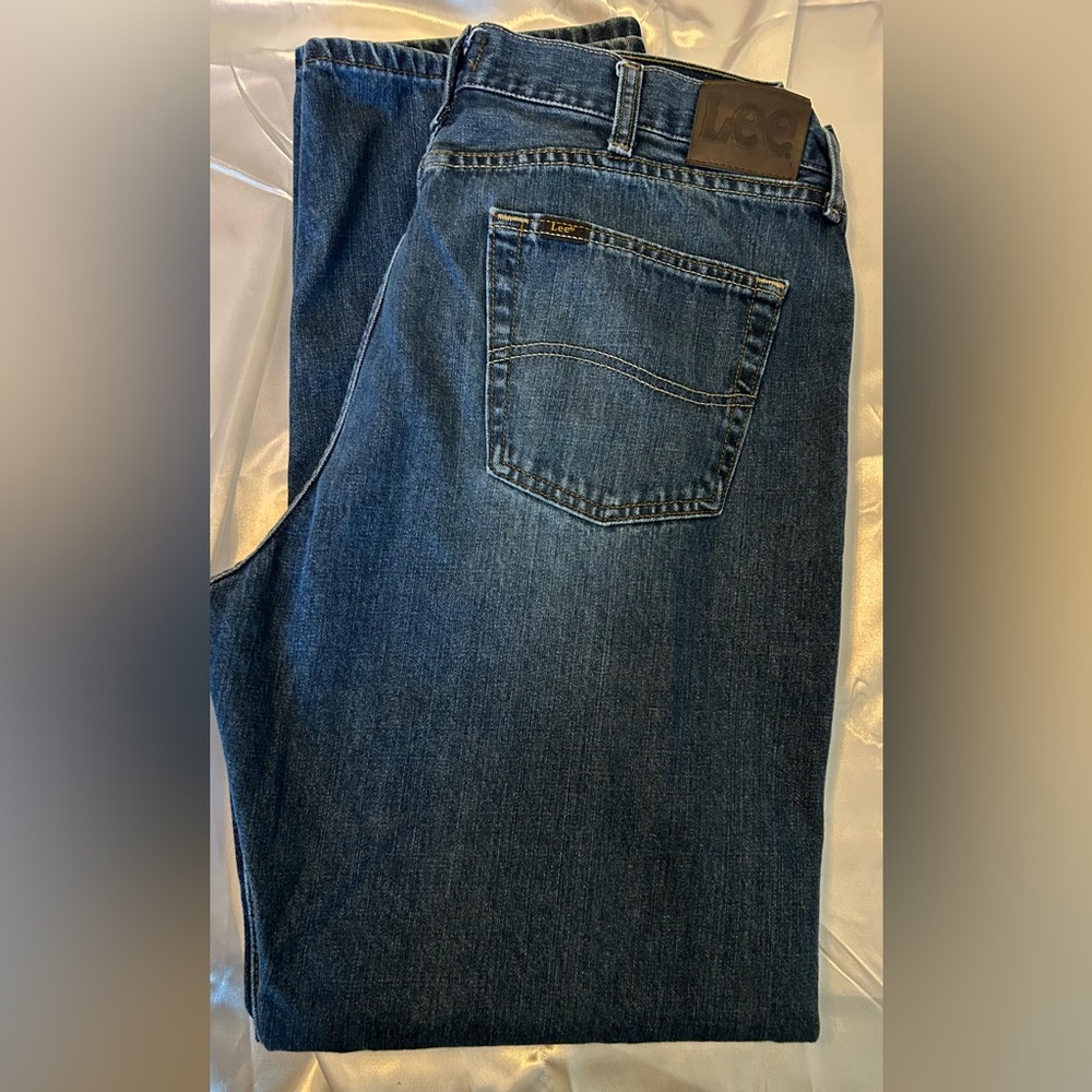 LEE Jeans Mens 38x34 Relaxed Fit Blue 100% Cotton Denim Casual - Picture 5 of 7